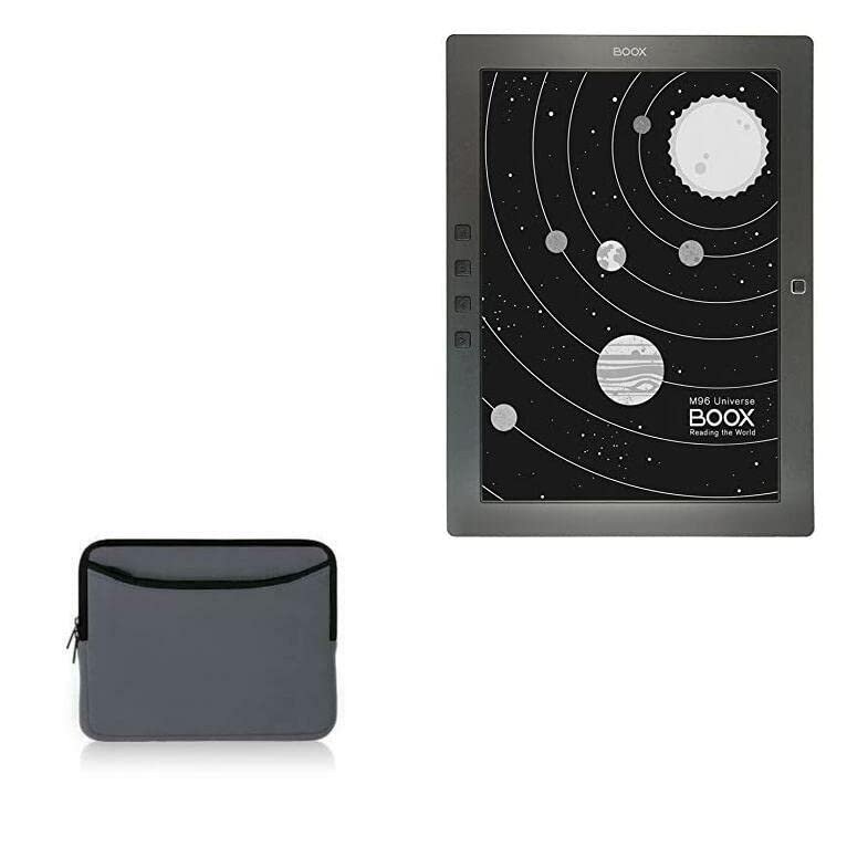 BoxWave Case Compatible with Onyx Boox M96 - SoftSuit with Pocket, Soft Pouch Neoprene Cover Sleeve Zipper Pocket - Charcoal Grey