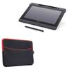 BoxWave Case Compatible with Wacom DTU-1141 - SoftSuit with Pocket, Soft Pouch Neoprene Cover Sleeve Zipper Pocket - Jet Black with Red Trim view 1