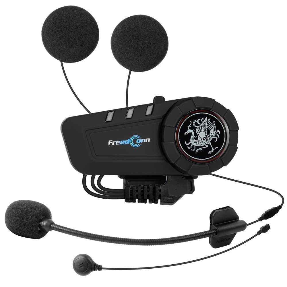FreedConn KY-Pro Motocycle Helmet Waterproof and Wireless Bluetooth Headset/FM Radio/1000M Intercom/6 Riders Intercom/Moto Biking & Skiiing/Universal Pairing with Most of Other Brands bluetooths