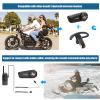 FreedConn KY-Pro Motocycle Helmet Waterproof and Wireless Bluetooth Headset/FM Radio/1000M Intercom/6 Riders Intercom/Moto Biking & Skiiing/Universal Pairing with Most of Other Brands bluetooths view 4