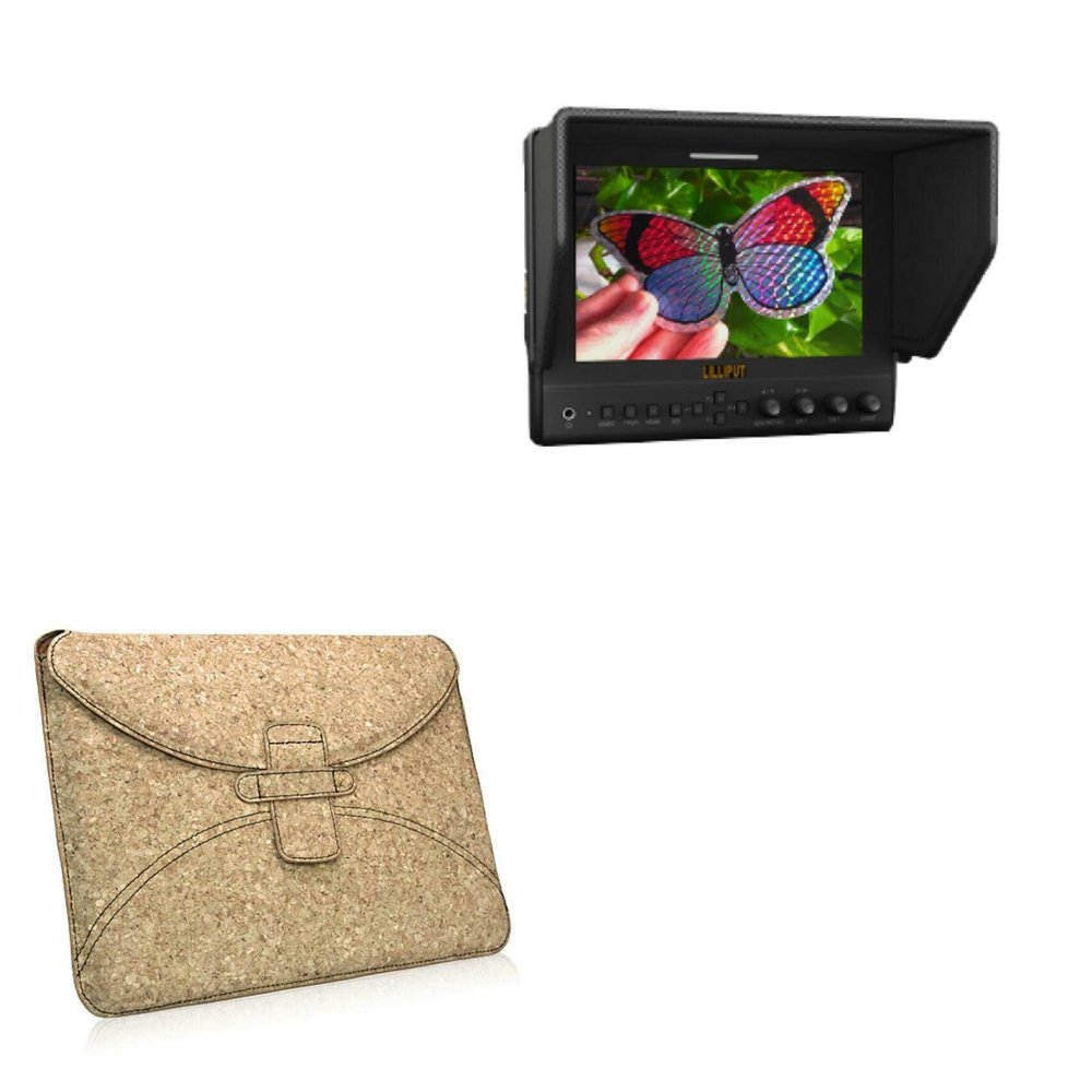 BoxWave Case Compatible with Lilliput 663/O/P2 - Quorky Pouch, Durable, Lightweight Cork Envelope Sleeve Cover