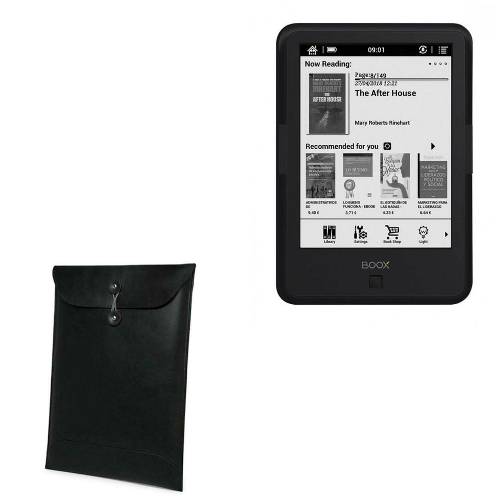 BoxWave Case Compatible with Onyx Boox C67ML - Nero Leather Envelope, Leather Wallet Style Flip Cover