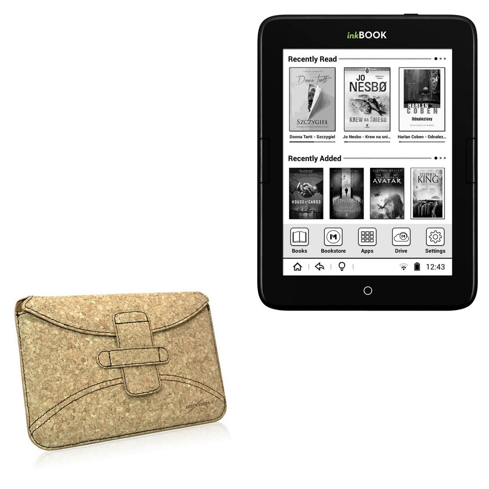 BoxWave Case Compatible with inkBOOK Obsidian - Quorky Pouch, Durable, Lightweight Cork Envelope Sleeve Cover