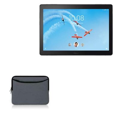 BoxWave Case Compatible with Lenovo Tab P10 - SoftSuit with Pocket, Soft Pouch Neoprene Cover Sleeve Zipper Pocket - Charcoal Grey