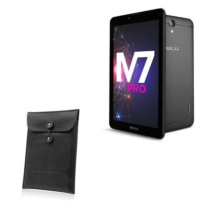 BoxWave Case Compatible with BLU Touchbook M7 Pro - Nero Leather Envelope, Leather Wallet Style Flip Cover