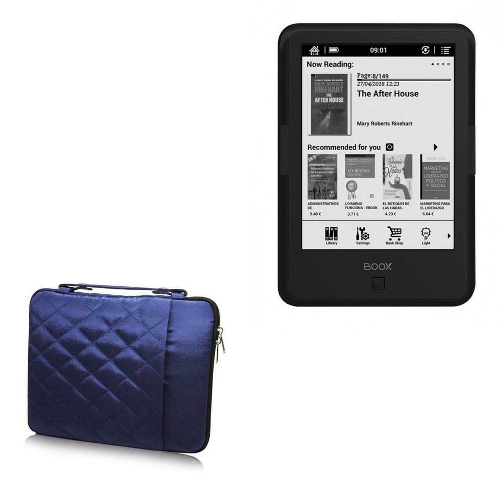 BoxWave Case Compatible with Onyx Boox C67ML - Quilted Carrying Bag, Soft Synthetic Leather Cover w/Diamond Design - Navy