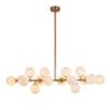 Modern Round 16-Lights During Light Spherical Opaline Glass Shade Hanging Light Gold Metal Hanging Lamp for Kitchen Island Dining Room Sink Bar-Golden 16 Head view 1