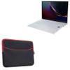 BoxWave Case Compatible with Samsung Galaxy Book Ion (13 in) - SoftSuit with Pocket, Soft Pouch Neoprene Cover Sleeve Zipper Pocket - Jet Black with Red Trim view 1