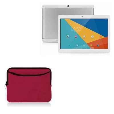BoxWave Case Compatible with Teclast 98 OctaCore - SoftSuit with Pocket, Soft Pouch Neoprene Cover Sleeve Zipper Pocket - Crimson Red