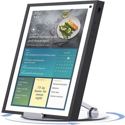 Almoz Swivel and Tilt Stand for Echo Show 15, Aluminum Stand for Show 15.6" Smart Display and Up to 18" iPad/Tablets, with 360 Degree Rotating Base, Viewing Angle Adjustable, No Need Mounting