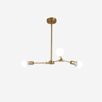 Modern 9-Lights Sputnik Chandelier Irregular Metal During Light Round Opaline Glass Shade Ceiling Light for Kitchen Living Room Hallway-Golden 3 Heads