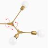 Modern 9-Lights Sputnik Chandelier Irregular Metal During Light Round Opaline Glass Shade Ceiling Light for Kitchen Living Room Hallway-Golden 3 Heads view 4
