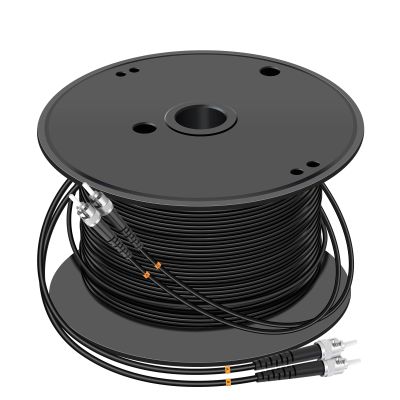 Jeirdus 400M ST to ST Outdoor Armored Duplex 9/125 SM Fiber Optic Cable Jumper Optical Patch Cord Singlemode 400Meters 1312ft ST-ST