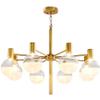 Vintage Industrial 12-lights Sputnik Chandelier Black Chrome Finish During Light Delicate Spherical Glass Shade Ceiling Light For Sink Bar Restaurant-Golden 8 head view 1