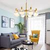 Vintage Industrial 12-lights Sputnik Chandelier Black Chrome Finish During Light Delicate Spherical Glass Shade Ceiling Light For Sink Bar Restaurant-Golden 8 head view 2