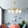 Vintage Industrial 12-lights Sputnik Chandelier Black Chrome Finish During Light Delicate Spherical Glass Shade Ceiling Light For Sink Bar Restaurant-Golden 8 head view 3