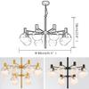 Vintage Industrial 12-lights Sputnik Chandelier Black Chrome Finish During Light Delicate Spherical Glass Shade Ceiling Light For Sink Bar Restaurant-Golden 8 head view 4