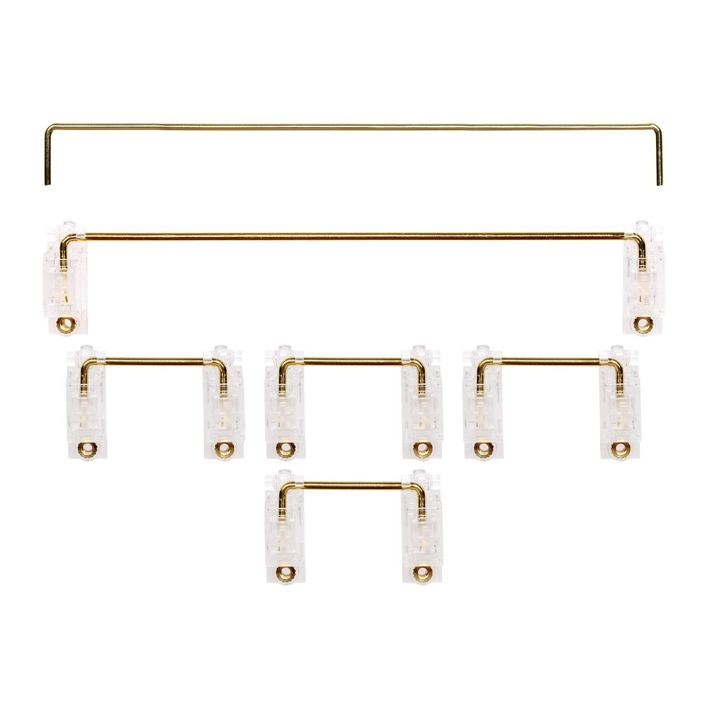 KPREPUBLIC Everglide V3 Transparent Gold Plated PCB Screw in Stabilizer for Custom Mechanical Keyboard Transparent Black Clear BM60 BM65 (V3 Clear GH60 Plusx1)
