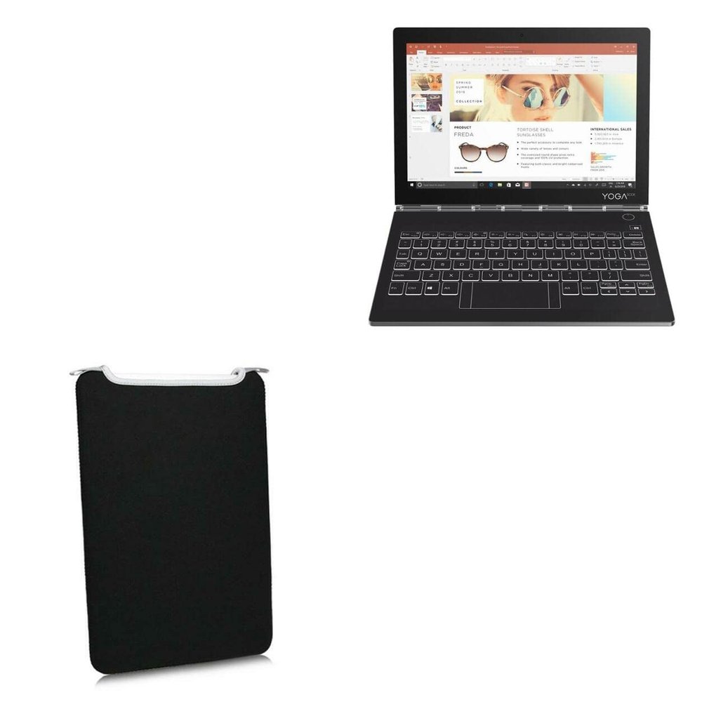 BoxWave Case Compatible with Lenovo Yoga Book C930 - SlipSuit, Soft Slim Neoprene Pouch Protective Case Cover - Jet Black