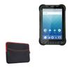 BoxWave Case Compatible with Unitech TB85 - SoftSuit with Pocket, Soft Pouch Neoprene Cover Sleeve Zipper Pocket - Jet Black with Red Trim view 1