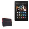 BoxWave Case Compatible with Kindle Fire HDX 8.9 (3rd Gen 2013) - SoftSuit with Pocket, Soft Pouch Neoprene Cover Sleeve Zipper Pocket - Jet Black with Red Trim view 1
