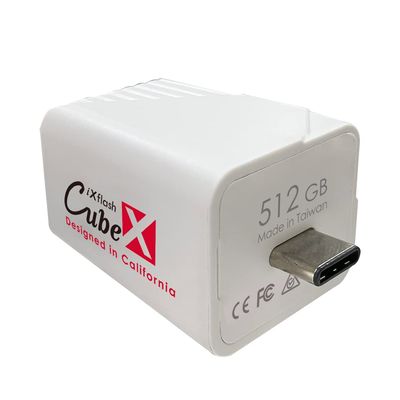 Piodata iXflash Cube 512GB Photo Storage | Apple MFi Certified USB Type C with Quick Charge | Auto Backup for iPhone & iPad | Flash Drive for Photos & Videos