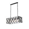 LLDHWX Vintage Metal -Lights During Light Black Rectangle Hanging Light Unique Ceiling Light for Kitchen Island Dining Room Farmhouse Home Hallway-Black 4 Heads view 1