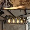 LLDHWX Vintage Metal -Lights During Light Black Rectangle Hanging Light Unique Ceiling Light for Kitchen Island Dining Room Farmhouse Home Hallway-Black 4 Heads view 2