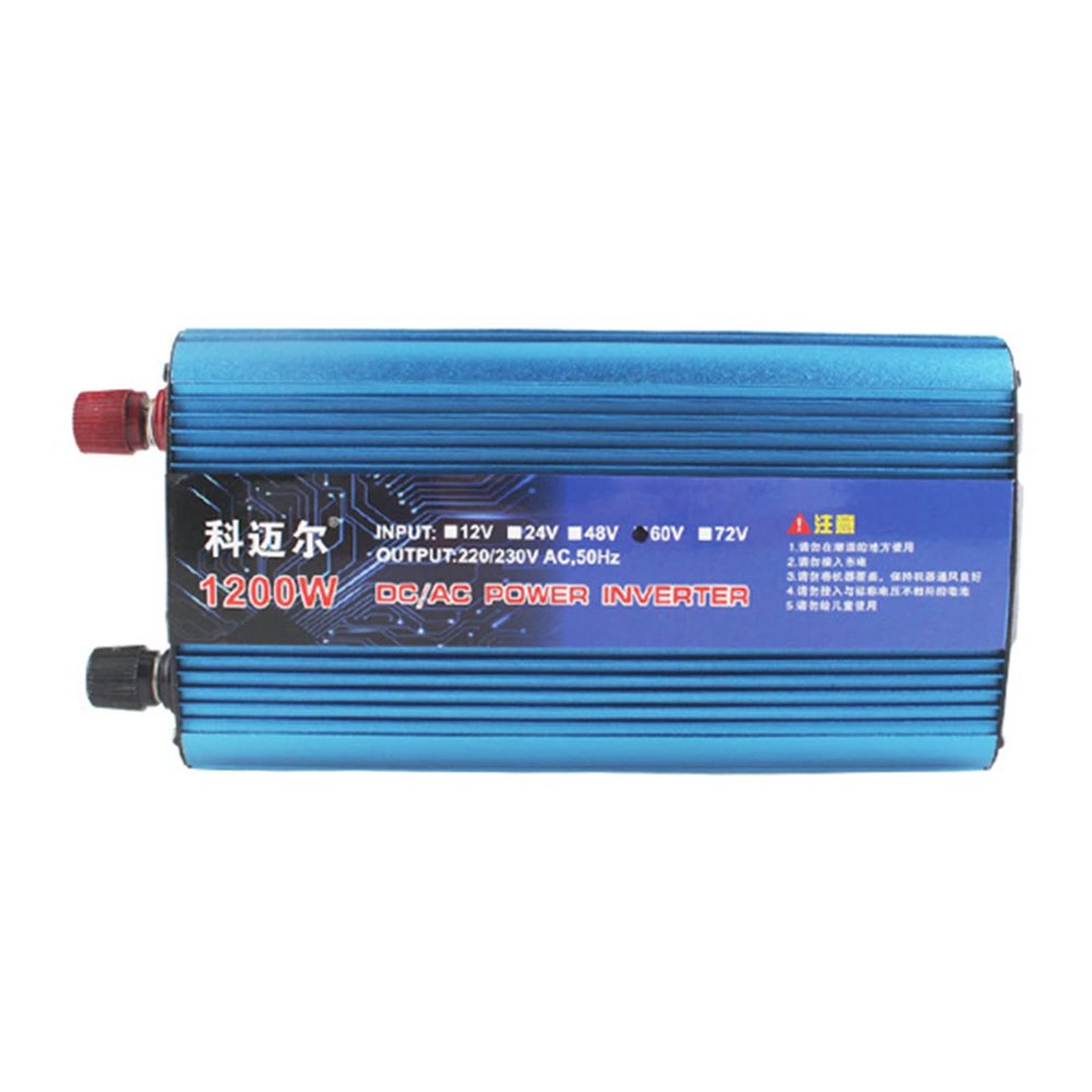 Niczu 1200W 1600W 2200W Voltage Converter, Modified Sine Wave Inverter DC 12V/24V/36V/48V/60V/72V to AC 220V Power Converter, with USB Port for Cars Camping Traveling,1200W-48V