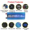 Niczu 1200W 1600W 2200W Voltage Converter, Modified Sine Wave Inverter DC 12V/24V/36V/48V/60V/72V to AC 220V Power Converter, with USB Port for Cars Camping Traveling,1200W-48V view 2