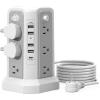 Surge Protector Power Strip Tower with PD18W USB C Port,10FT Extension Cord with 12 AC Mutiple Outlets 5 USB Charging Ports, PASSUS Power Tower Surge Protection for Home Office Dorm Room view 1