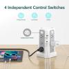 Surge Protector Power Strip Tower with PD18W USB C Port,10FT Extension Cord with 12 AC Mutiple Outlets 5 USB Charging Ports, PASSUS Power Tower Surge Protection for Home Office Dorm Room view 4