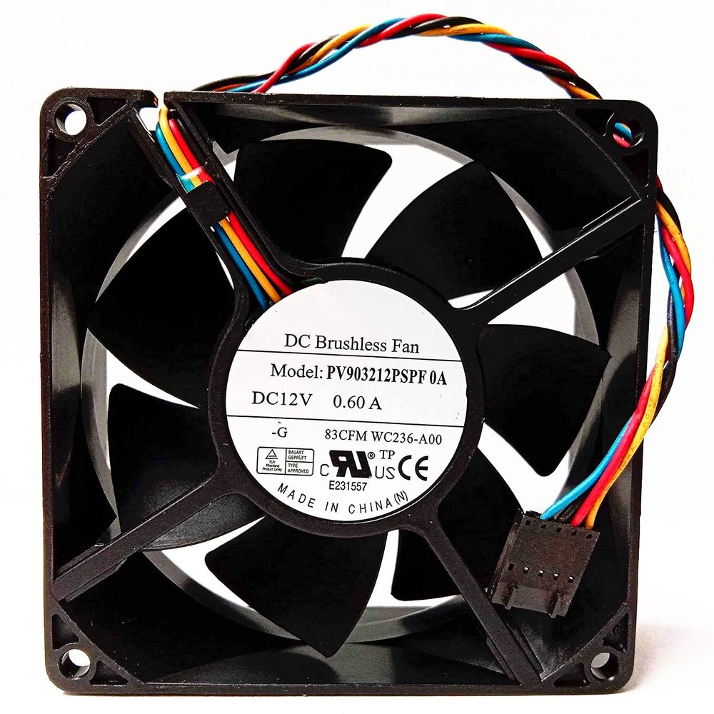 PV903212PSPF 0A Fan DC12V 0.60A 83CFM WC236-A00 4-Wire Chassis Cooling Fan