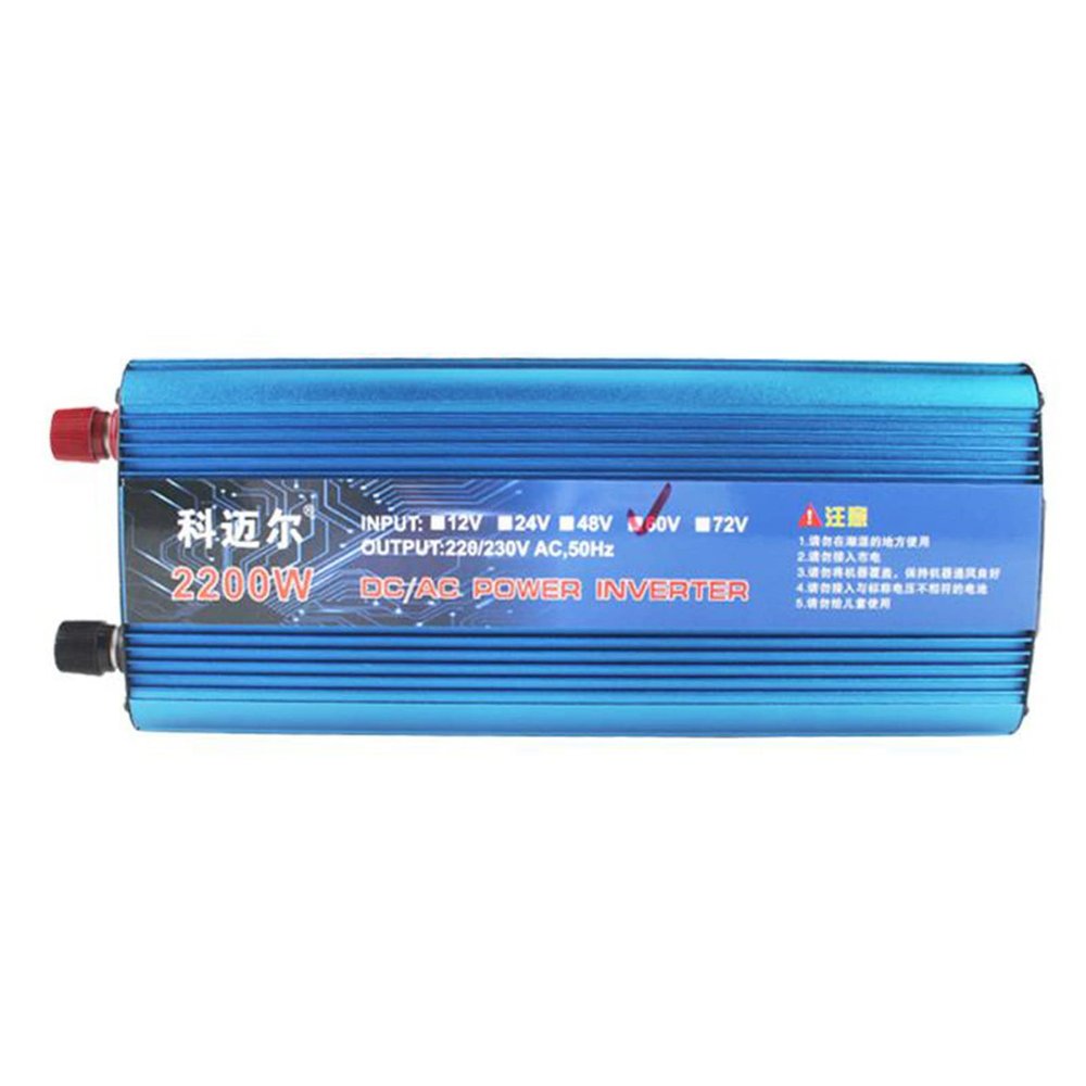 Niczu 1200W 1600W 2200W Voltage Converter, Modified Sine Wave Inverter DC 12V/24V/36V/48V/60V/72V to AC 220V Power Converter, with USB Port for Cars Camping Traveling,2200W-48V