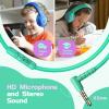 Mevoix Kids Headphones with Mic, 94dB Volume Limit Over Ear Kids Headphones Wired for School - Mint view 2