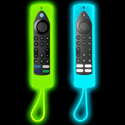 [2-Pack] Climberer Cover Fire TV Stick 4K Max (2nd Gen) for Insignia/Pioneer/2-Series/4-Series/Omni Fire TV Remote- Luminous Silicone with Lanyard