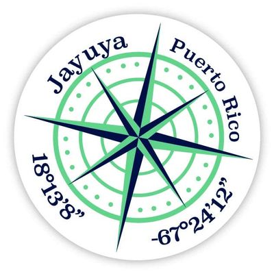 Jayuya Puerto Rico 2-Inch Vinyl Decal Sticker Latitude Longitude Compass Design
