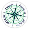 Jasper Indiana 2-Inch Vinyl Decal Sticker Latitude Longitude Compass Design view 1