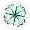 Hanna Indiana 2-Inch Vinyl Decal Sticker Latitude Longitude Compass Design view 1