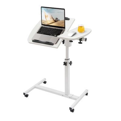 Adjustable Rolling Laptop Table, 23.62-37.4 in Height Adjustable Computer Desk Standing Computer Desk Laptop Workstation with 4Universal Wheels for Home Office