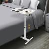 Adjustable Rolling Laptop Table, 23.62-37.4 in Height Adjustable Computer Desk Standing Computer Desk Laptop Workstation with 4Universal Wheels for Home Office view 2