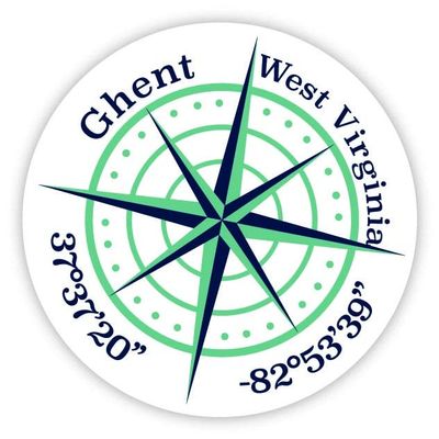 Ghent West Virginia 2-Inch Vinyl Decal Sticker Latitude Longitude Compass Design