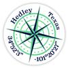 Hedley Texas 2-Inch Vinyl Decal Sticker Latitude Longitude Compass Design view 1