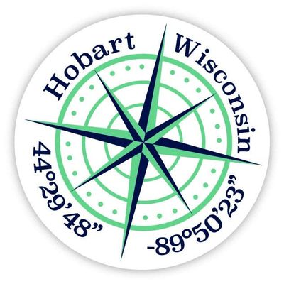 Hobart Wisconsin 2-Inch Vinyl Decal Sticker Latitude Longitude Compass Design