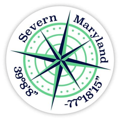 Severn Maryland 2-Inch Vinyl Decal Sticker Latitude Longitude Compass Design