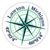 Lawton Michigan 2-Inch Vinyl Decal Sticker Latitude Longitude Compass Design view 1