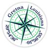 Gretna Louisiana 2-Inch Vinyl Decal Sticker Latitude Longitude Compass Design view 1