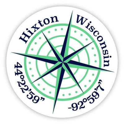 Hixton Wisconsin 2-Inch Vinyl Decal Sticker Latitude Longitude Compass Design