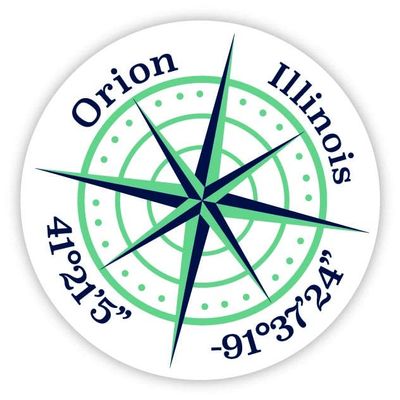 Orion Illinois 2-Inch Vinyl Decal Sticker Latitude Longitude Compass Design