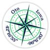 OTO Iowa 2-Inch Vinyl Decal Sticker Latitude Longitude Compass Design view 1
